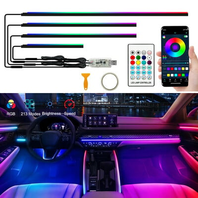 Lumini ambientale universale pentru mașină Symphony LED interioare RGB Streamer Lampă de atmosferă Telecomandă de control prin aplicație USB pentru Tesla Model 3 YSX