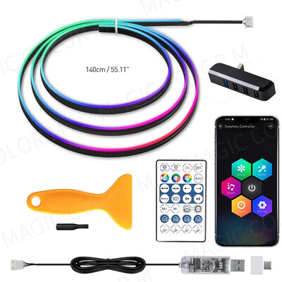 Vgetting USB ambijentalna svjetla u automobilu Univerzalna aplikacija LED Symphony RGB Atmosferske svjetiljke Glove Box Expansion Dock za Tesla Model 3 YSX