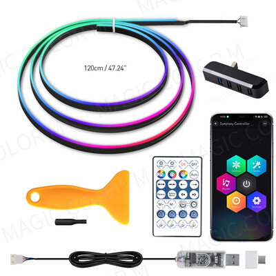 Vgetting USB ambijentalna svjetla u automobilu Univerzalna aplikacija LED Symphony RGB Atmosferske svjetiljke Glove Box Expansion Dock za Tesla Model 3 YSX