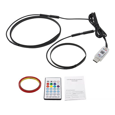 „Symphony“ LED automobilio aplinkos apšvietimas, visos spalvos srautas, universalus LED salonas, paslėpta akrilo juostelė, atmosferos lempos, programų valdymas