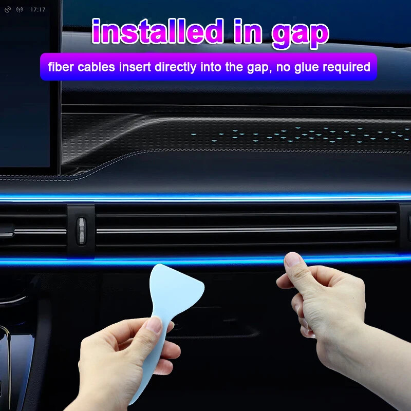 1/2/3/4/5M unutrašnjost automobila RGB LED svjetlosna traka Ambijentalna neonska nevidljiva svjetlost USB svjetlovodna svjetlosna atmosferska svjetiljka podrška APP Control