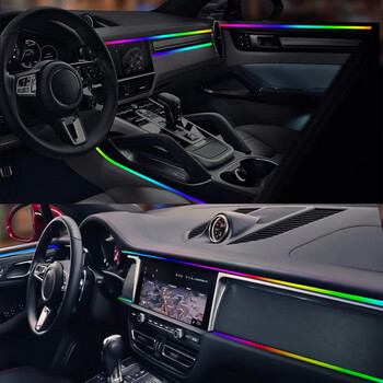 Symphony LED Car Ambient Lights Full Color Streamer Universal LED Εσωτερικό Κρυφό Ακρυλικό Λάμπες Ατμόσφαιρας Έλεγχος εφαρμογής