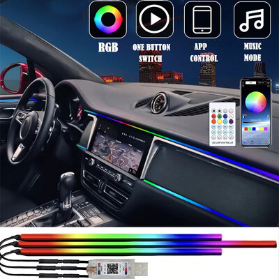 Symphony LED Car Ambient Lights Full Color Streamer Universal LED Εσωτερικό Κρυφό Ακρυλικό Λάμπες Ατμόσφαιρας Έλεγχος εφαρμογής