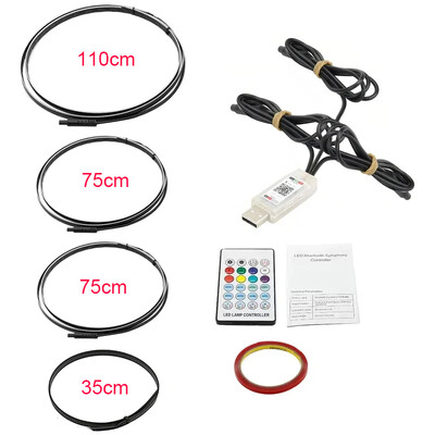 Symphony LED Car Ambient Lights Full Color Streamer Universal LED Εσωτερικό Κρυφό Ακρυλικό Λάμπες Ατμόσφαιρας Έλεγχος εφαρμογής