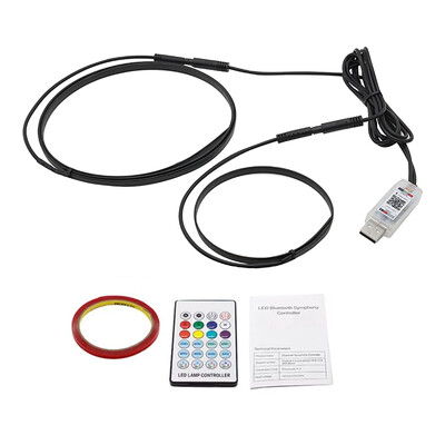 Symphony LED Car Ambient Lights Full Color Streamer Universal LED Εσωτερικό Κρυφό Ακρυλικό Λάμπες Ατμόσφαιρας Έλεγχος εφαρμογής