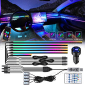 Vgetting za Tesla Model 3 YSX Ambijentalna svjetla automobila 10 u 1 Prostor za noge Univerzalne RGB Atmosferske svjetiljke USB APP Daljinski upaljač za cigarete