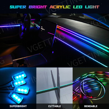 Vgetting For Tesla Model 3 YSX Car Ambient Lights 10 in 1 Footwell Universal RGB Atmosphere Lamps USB APP Remote αναπτήρας πούρων