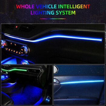 6in1 Led Rgb Strip Ακρυλικό φως ατμόσφαιρας Κονσόλα αυτοκινήτου Διακοσμητικά φώτα πόρτας 64Χρώμα Φως νέον Φωτιστικό περιβάλλοντος οπίσθιου φωτισμού