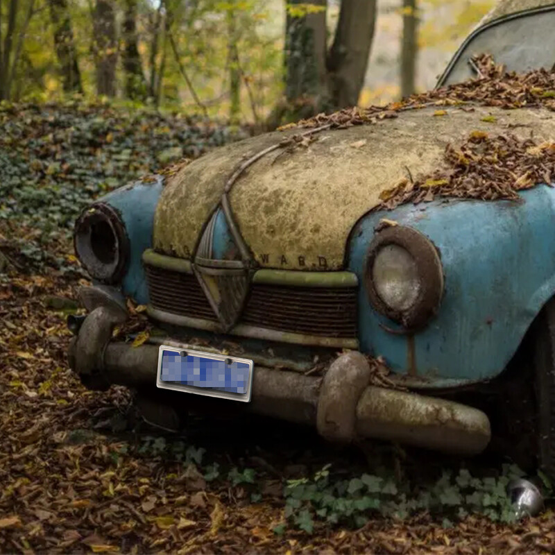 Πλαίσιο πινακίδας αυτοκινήτου από ανοξείδωτο χάλυβα Πινακίδα κυκλοφορίας αυτοκινήτου με 4 τρύπες Λεπτή σχεδίαση με μπουλόνια Καπάκια πλυντηρίου