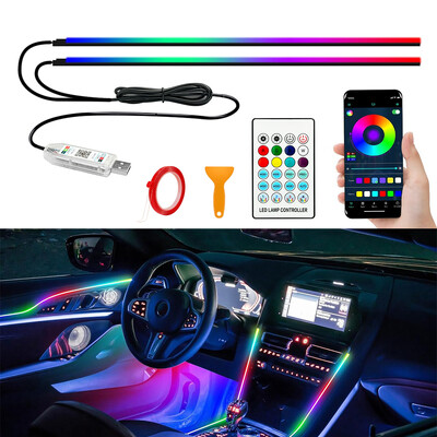 110cm APP Control Автомобилни околни светлини LED интериор RGB Symphony Atmosphere Light Акрилни ленти Декорация на таблото Покрив