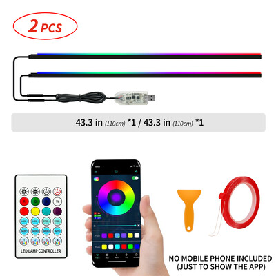 110cm APP Control Ambijentalna svjetla automobila LED unutrašnjost RGB Symphony Atmosphere Light Akrilne trake Dekoracija nadzorne ploče Krovni otvor