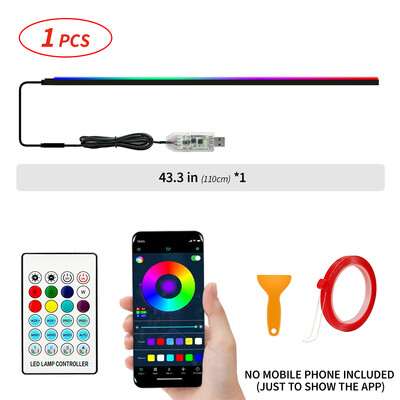 110cm APP Control Ambijentalna svjetla automobila LED unutrašnjost RGB Symphony Atmosphere Light Akrilne trake Dekoracija nadzorne ploče Krovni otvor
