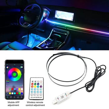 Car Ambient Lights 3in1 Universal LED Symphony RGB Atmosphere Lamp USB APP Remote for IOS Android for Tesla Model 3 YSX