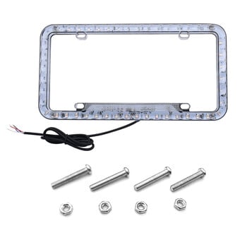 12V многоцветно LED осветление, акрил, САЩ/Канада, рамка за регистрационен номер, държач на капака на етикета за автомобили, камиони, автомобили, стайлинг