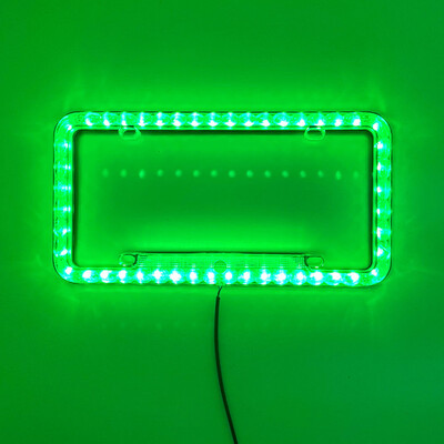 12 V daugiaspalvis LED apšvietimas akrilas JAV/Kanada valstybinio numerio ženklo rėmo etiketės dangtelio laikiklis, skirtas automobilių sunkvežimių automobilių modeliui