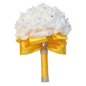 2024 Simulation Bouquet Rose Bouquet Bridal Wedding Foam Flower Ribbon Wedding