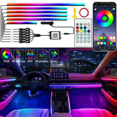 Universal Symphony Car Ambient Lights LED Εσωτερικό RGB Streamer Atmosphere Lamp USB APP Control Remote for Tesla Model 3 YSX