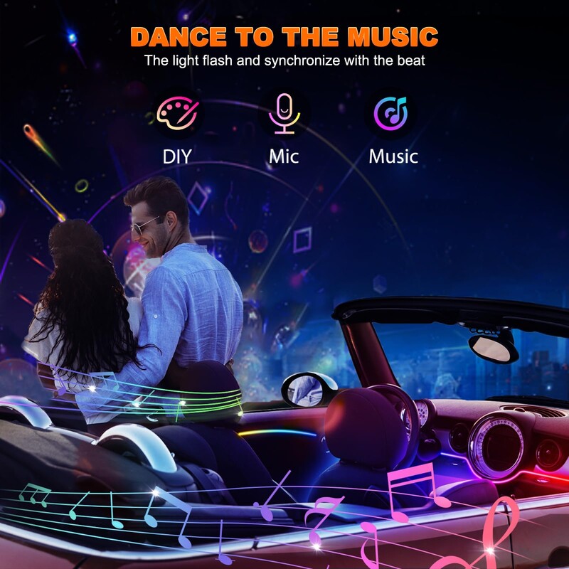 Universal Symphony Car Ambient Lights LED Εσωτερικό RGB Streamer Atmosphere Lamp USB APP Control Remote for Tesla Model 3 YSX