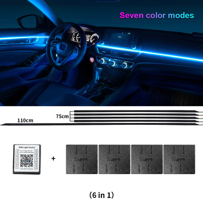 14/18 σε 1 Led Acrylic Car Ambient Light RGB 64 213 Color Symphony Acrylic APP Streamer Atmosphere Lamp Kit One Zone Dual Zone