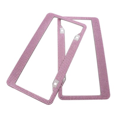 2x 12''x6'' Cadru plăcuță de înmatriculare Bling Strass Crystal Diamond 7 rânduri Negru/Sliver/Trandafir/Albastru/Roz