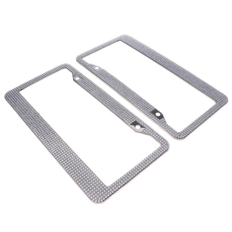 2x 12''x6'' Cadru plăcuță de înmatriculare Bling Strass Crystal Diamond 7 rânduri Negru/Sliver/Trandafir/Albastru/Roz