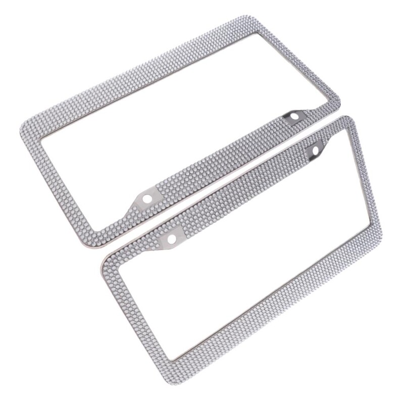 2x 12''x6'' Cadru plăcuță de înmatriculare Bling Strass Crystal Diamond 7 rânduri Negru/Sliver/Trandafir/Albastru/Roz