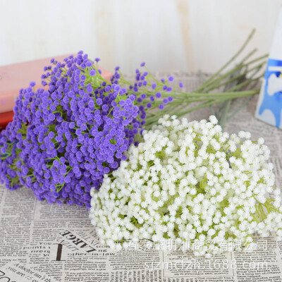 YO CHO Направи си сам сватбен букет Шаферка Babysbreath Букети Цвете Бяло лилаво Изкуствено цвете Направи си сам Сватбени принадлежности