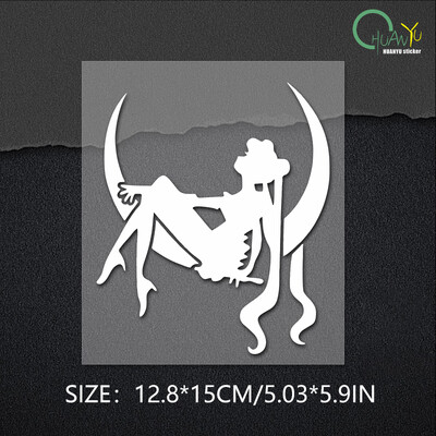 Autocolant pentru capac de combustibil, cu lună, autocolant pentru mașină, sticlă, capac pentru rezervor, autocolant decorativ