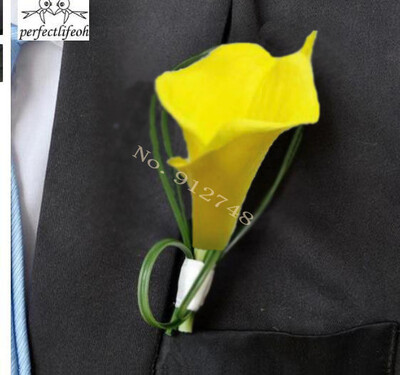 perfectlifeoh Ručno izrađen bijeli cvijet kale Korsaž Mladoženja Kum Vjenčanica Muškarci Boutonniere Pin Broš Dekoracija