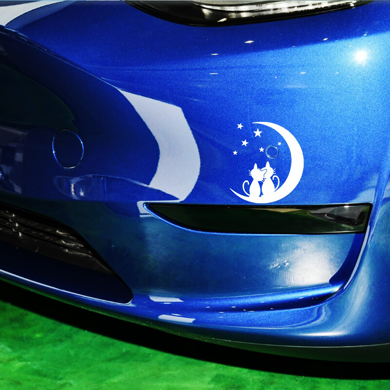 Lijepa osobnost, dvije romantične mačke gledaju zvijezde na mjesecu Naljepnice za karoseriju za vanjske automobilske proizvode Potrepštine za vozila PVC