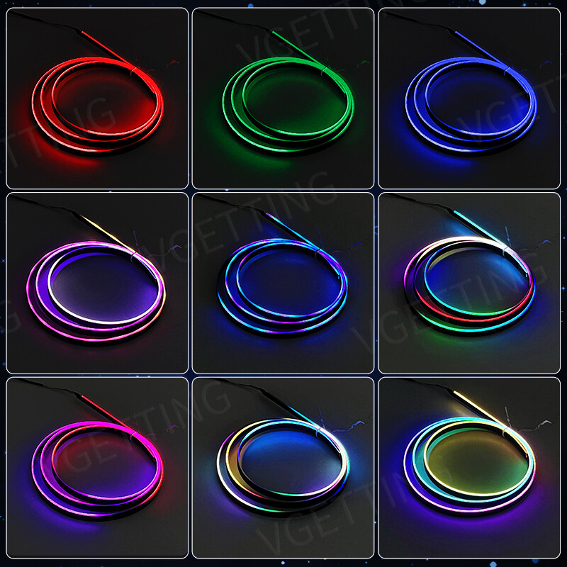Vgetting 55.1 in 140 cm Ambijentalna svjetla automobila Symphony LED Univerzalna 6u1 RGB Atmosphere Lamp USB APP Daljinski upravljač za Tesla Model 3 YSX