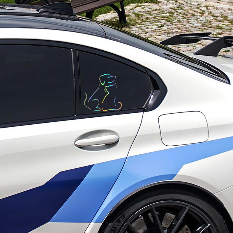 G191 14.5X14.9CM Interesantna vinilna naljepnica za psa i mačku Naljepnica za automobil Dekoracija prozora Umjetnička crna/srebrna