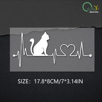 Αστεία Pet Cat Dog Heartbeat Lifeline 3D αυτοκόλλητα βινυλίου αυτοκινήτου Παράθυρο Κομψή διακόσμηση Ανακλαστικά αυτοκόλλητα styling αυτοκινήτου