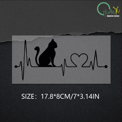 Αστεία Pet Cat Dog Heartbeat Lifeline 3D αυτοκόλλητα βινυλίου αυτοκινήτου Παράθυρο Κομψή διακόσμηση Ανακλαστικά αυτοκόλλητα styling αυτοκινήτου