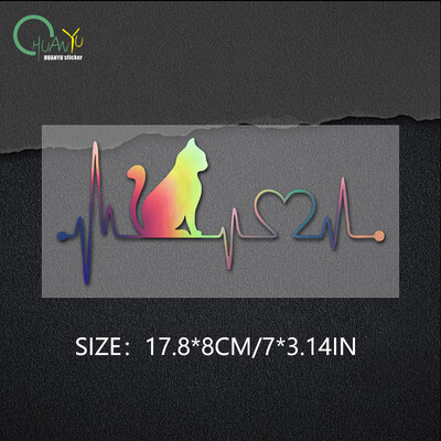 Αστεία Pet Cat Dog Heartbeat Lifeline 3D αυτοκόλλητα βινυλίου αυτοκινήτου Παράθυρο Κομψή διακόσμηση Ανακλαστικά αυτοκόλλητα styling αυτοκινήτου