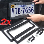 Univerzalni ABS okvir registarske pločice s uzorkom od ugljičnih vlakana, američki standardni nosač okvira registarske pločice sa standardnim kompletom vijaka 30*15CM