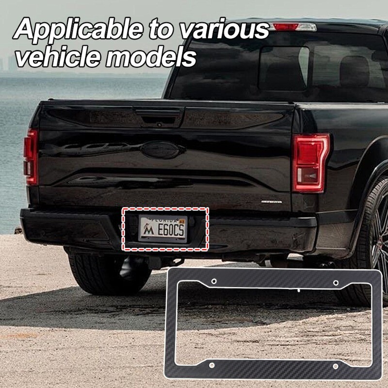 Univerzalni ABS okvir registarske pločice s uzorkom od ugljičnih vlakana, američki standardni nosač okvira registarske pločice sa standardnim kompletom vijaka 30*15CM