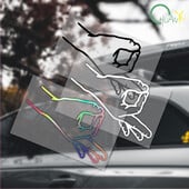 Zanimljiv paket Krug Igra Ruka Prst Naljepnica za automobil Vinil na naljepnici za stil automobila Motocikl Smiješna naljepnica Auto