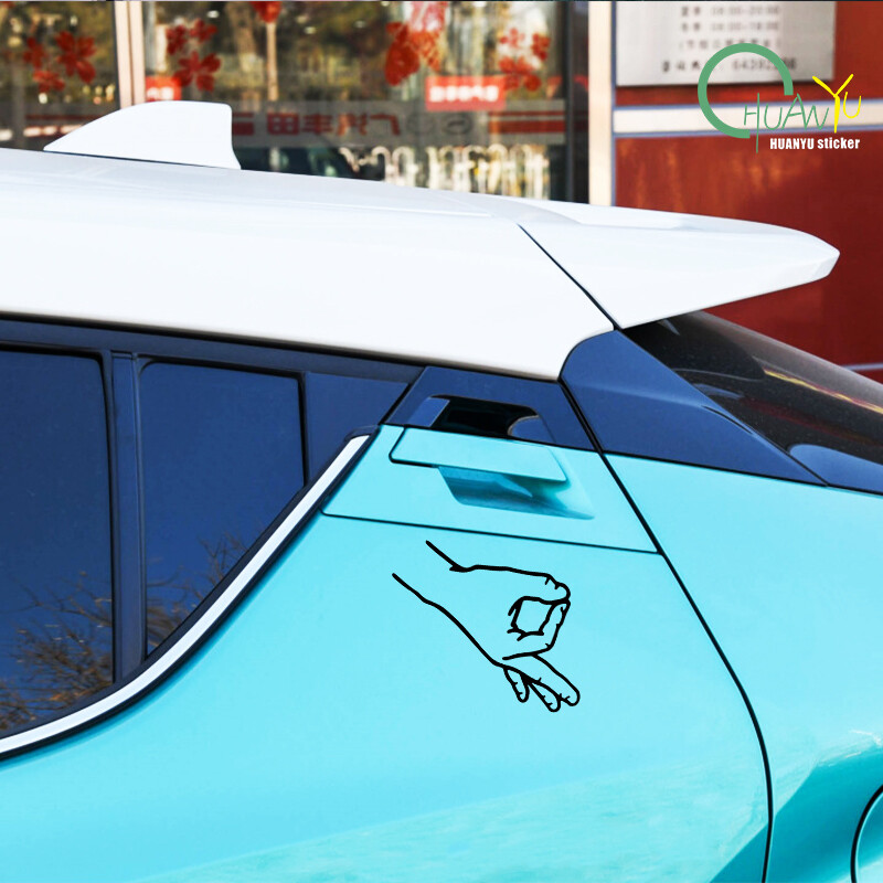 Zanimljiv paket Krug Igra Ruka Prst Naljepnica za automobil Vinil na naljepnici za stil automobila Motocikl Smiješna naljepnica Auto