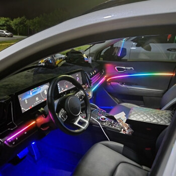 Universal Symphony Car Ambient Lights 64 RGB Εσωτερικό Αυτοκινήτου Ακρυλικό Φωτιστικό Οδηγός Οπτικών Ινών Διακόσμηση αυτοκινήτου Φως ατμόσφαιρας 18 in1