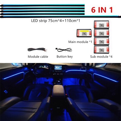 Univerzalna simfonijska ambijentalna svjetla automobila 64 RGB Akrilni svjetlosni vodič za unutrašnjost automobila Optička svjetla Atmosfersko svjetlo 18 u1