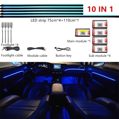 Univerzalna simfonijska ambijentalna svjetla automobila 64 RGB Akrilni svjetlosni vodič za unutrašnjost automobila Optička svjetla Atmosfersko svjetlo 18 u1