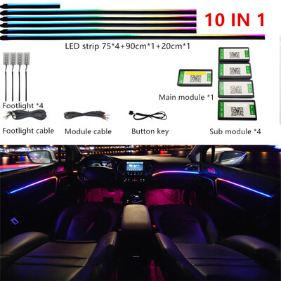 Univerzalna simfonijska ambijentalna svjetla automobila 64 RGB Akrilni svjetlosni vodič za unutrašnjost automobila Optička svjetla Atmosfersko svjetlo 18 u1