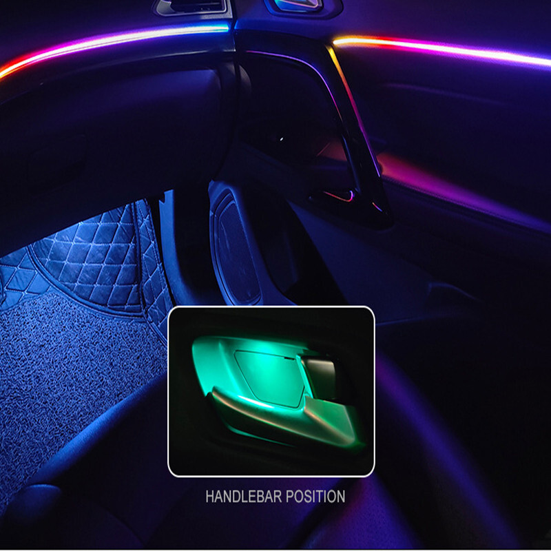 Univerzalna simfonijska ambijentalna svjetla automobila 64 RGB Akrilni svjetlosni vodič za unutrašnjost automobila Optička svjetla Atmosfersko svjetlo 18 u1