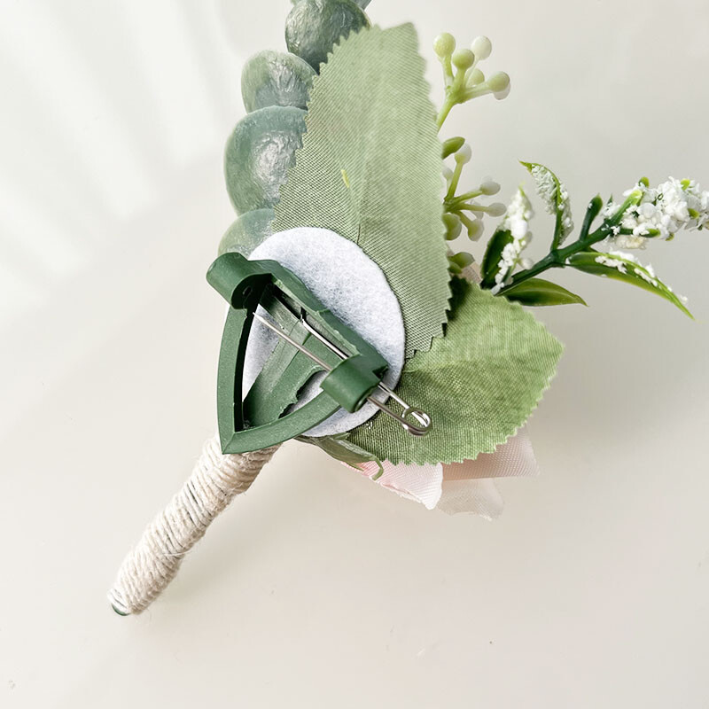 4 KOM Korsaž Buttonhole Muška narukvica Dodaci za djeveruše Boutonniere Vjenčano cvijeće Umjetna svilena ruža Bračni ukras