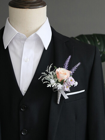 GT Silk Corsages Στολισμός Γάμου Γάμος Τριαντάφυλλο Καρπό Κορσάζ Καρφίτσα Μπουτονιέρα Λουλούδια για Παιώνιες μαργαρίτες Angel White