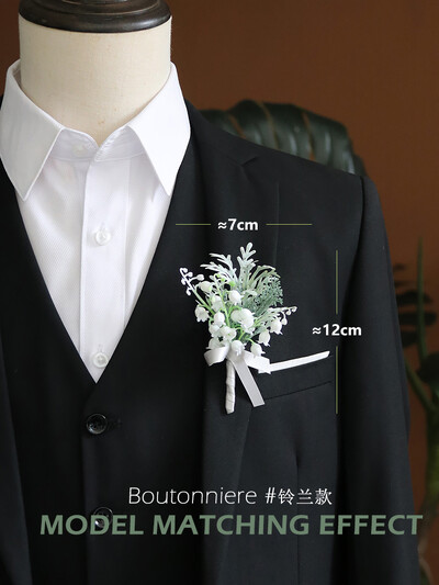 GT Silk Corsages Στολισμός Γάμου Γάμος Τριαντάφυλλο Καρπό Κορσάζ Καρφίτσα Μπουτονιέρα Λουλούδια για Παιώνιες μαργαρίτες Angel White