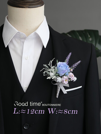 GT Silk Corsages Στολισμός Γάμου Γάμος Τριαντάφυλλο Καρπό Κορσάζ Καρφίτσα Μπουτονιέρα Λουλούδια για Παιώνιες μαργαρίτες Angel White