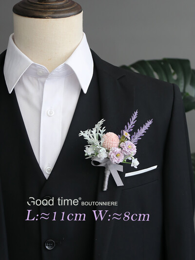 GT Silk Corsages Στολισμός Γάμου Γάμος Τριαντάφυλλο Καρπό Κορσάζ Καρφίτσα Μπουτονιέρα Λουλούδια για Παιώνιες μαργαρίτες Angel White