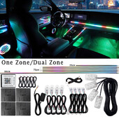 Κιτ λαμπτήρων ατμόσφαιρας 18 σε 1 RGB Symphony Streamer 213 Color Acrylic Strip Rainbow Led Car Ambient Lights 12V One Zone Dual Zone